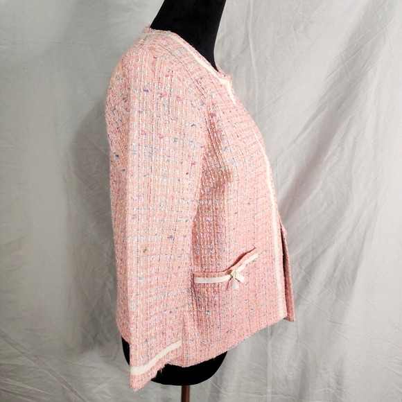 Vtg 80s PATCHINGTON Size 8 Petite‎ Pink Boucle Tweed Easter Church Dinner Jacket - Picture 2 of 14